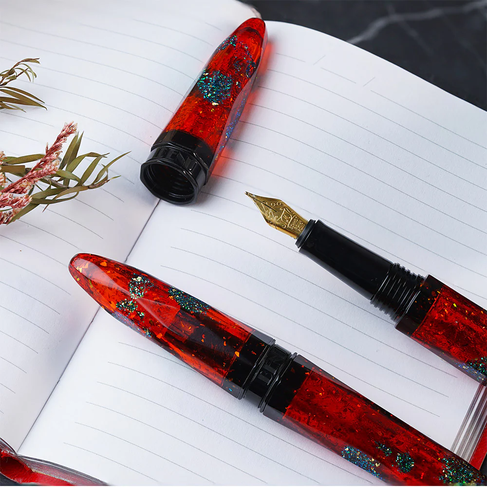 Benu Briolette Fountain Pen Ruby Forest - Image 2