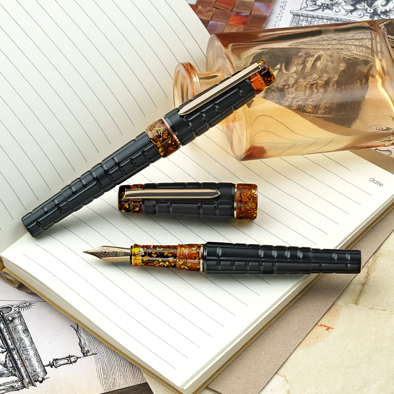 Benu Tessera Fountain Pen Black Amber - Image 3