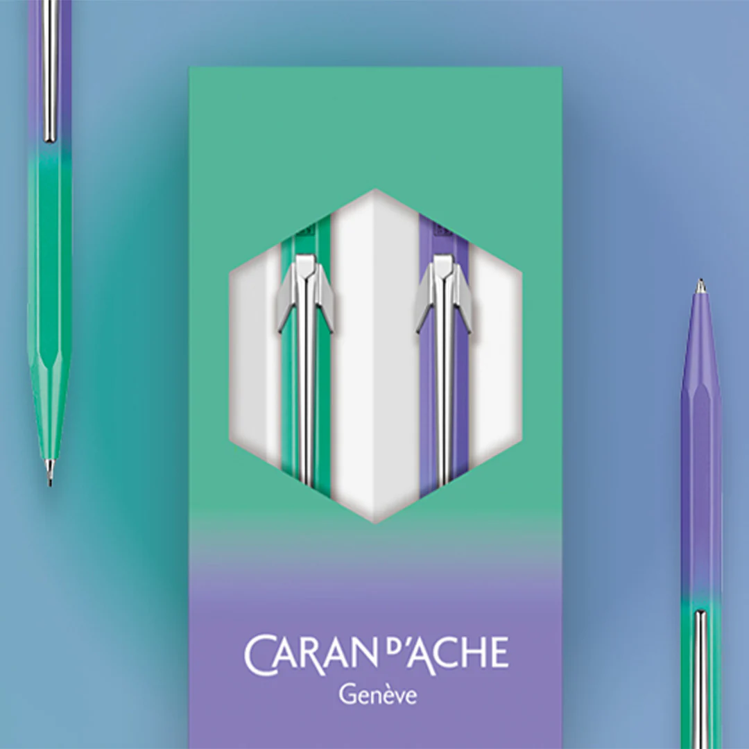 Caran d'Ache 849 Ballpoint Pen & 844 Mechanical Pencil 0.5mm Borealis Set - Image 3