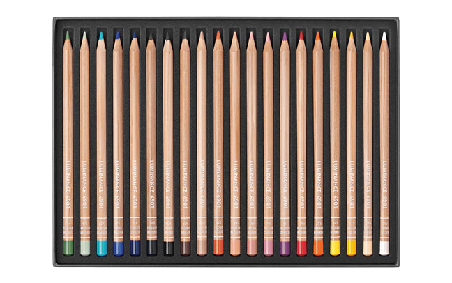 Caran d'Ache Luminance 6901 Professional Permanent Colour Pencil Box of 20 Portrait Colours - Image 3