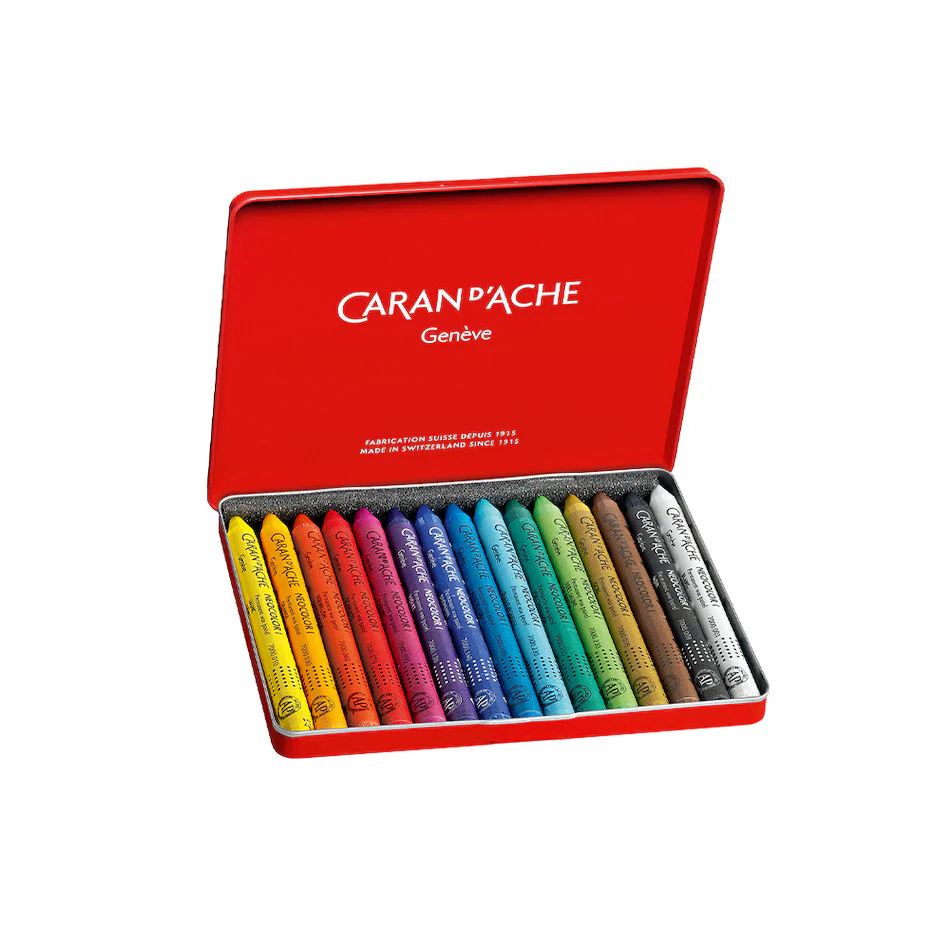 Caran d'Ache Neocolor I Water Resistant Wax Pastels Box of 15 - Image 2