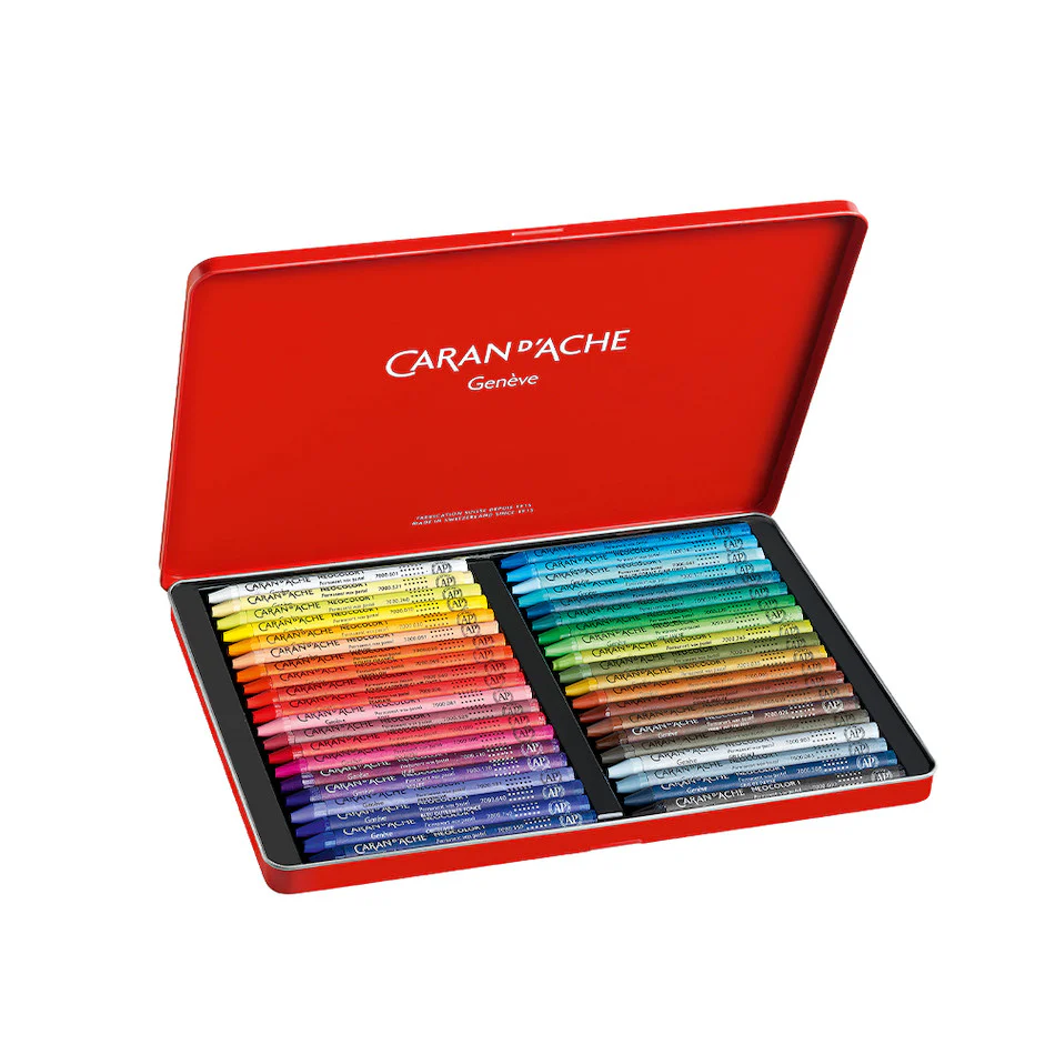 Caran d'Ache Neocolor I Water Resistant Wax Pastels Box of 40 - Image 2