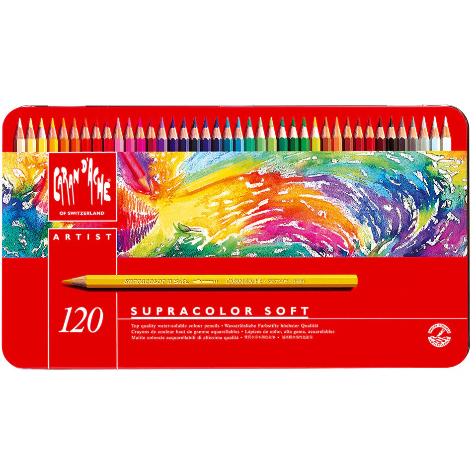 Caran d'Ache Supracolor Water Soluble Pencils Assorted Tin of 120