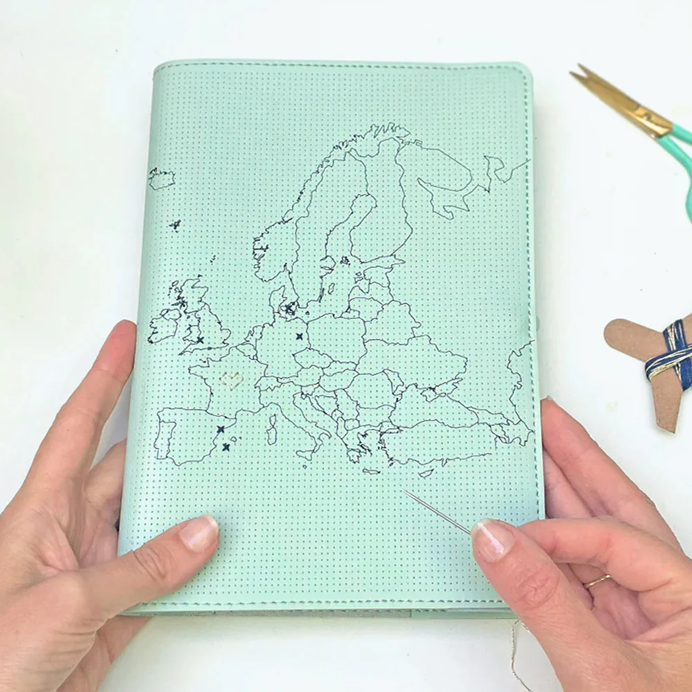 Chasing Threads Stitch Europe Travel Notebook Mint - Image 5