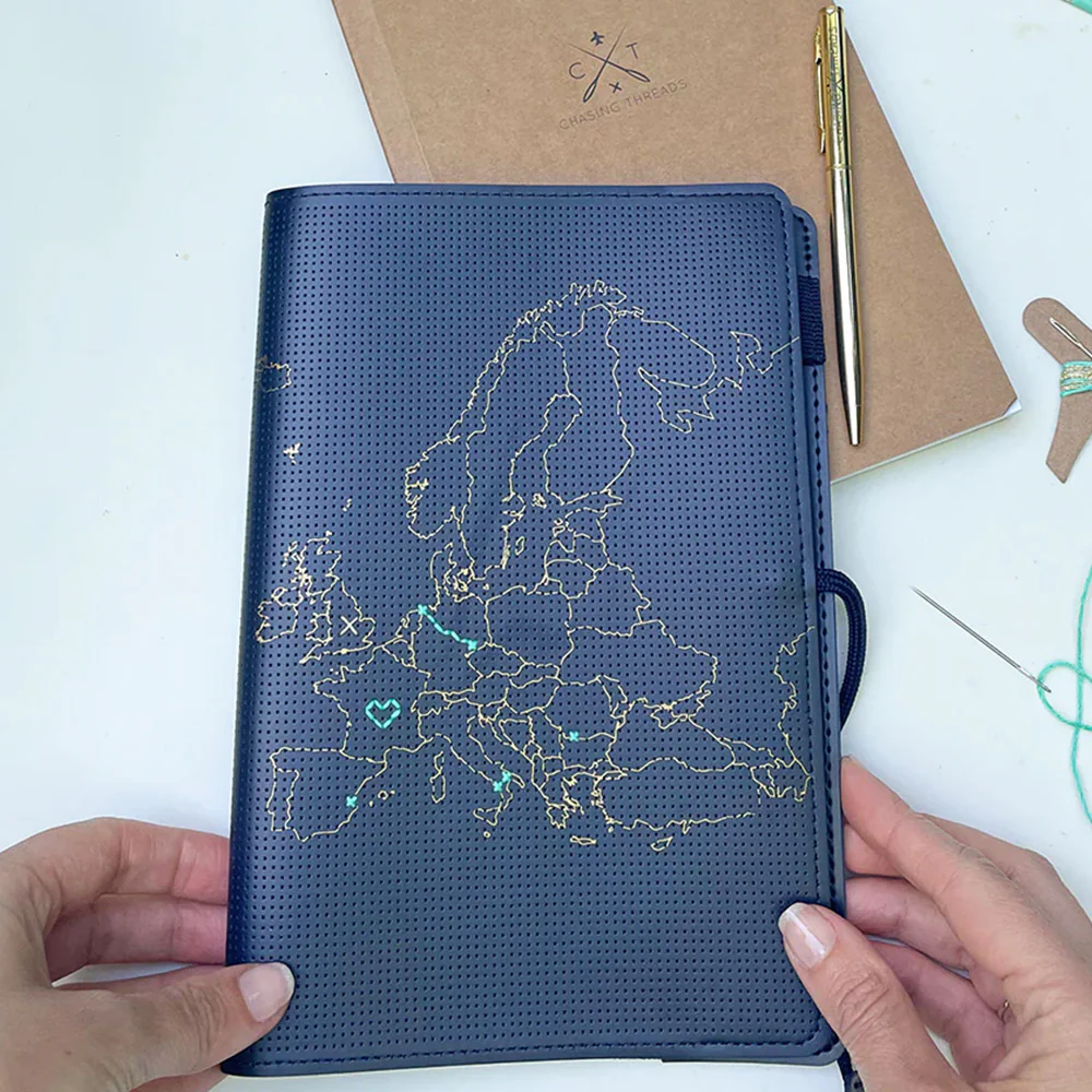 Chasing Threads Stitch Europe Travel Notebook Navy - Image 10