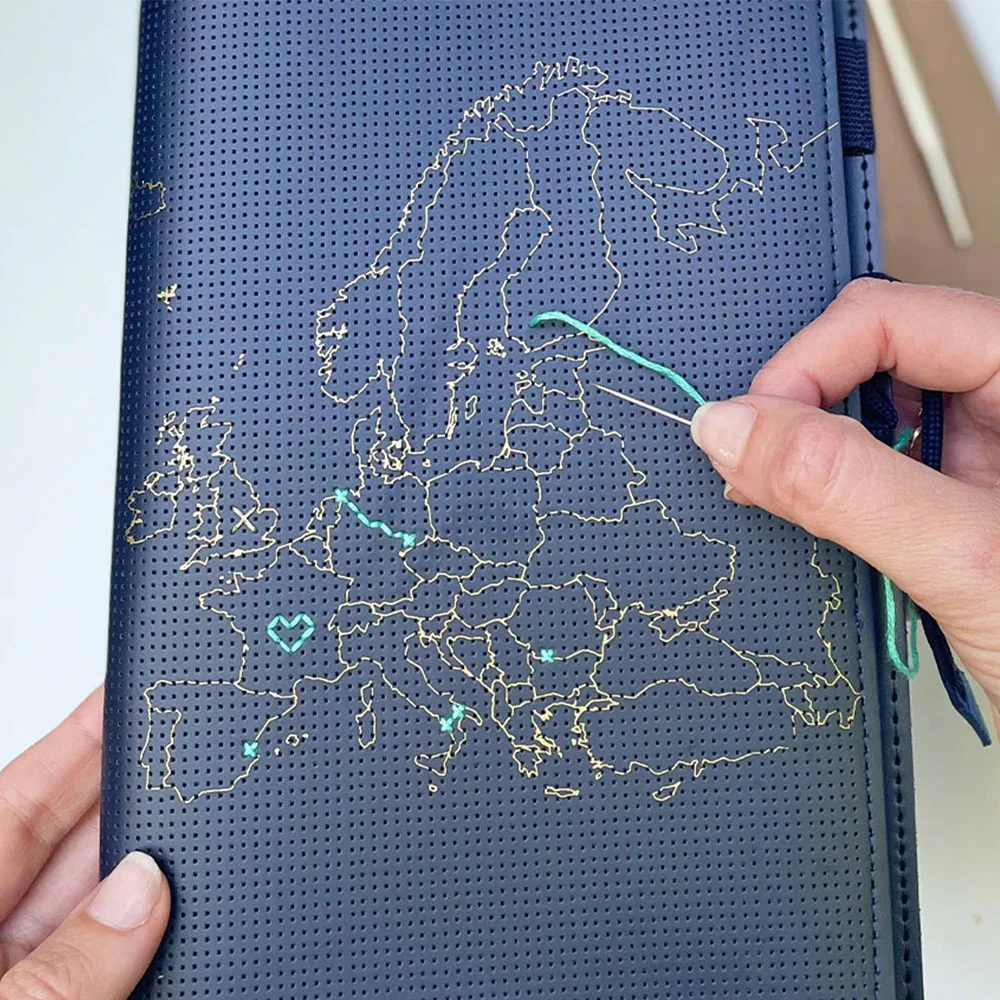 Chasing Threads Stitch Europe Travel Notebook Navy - Image 11