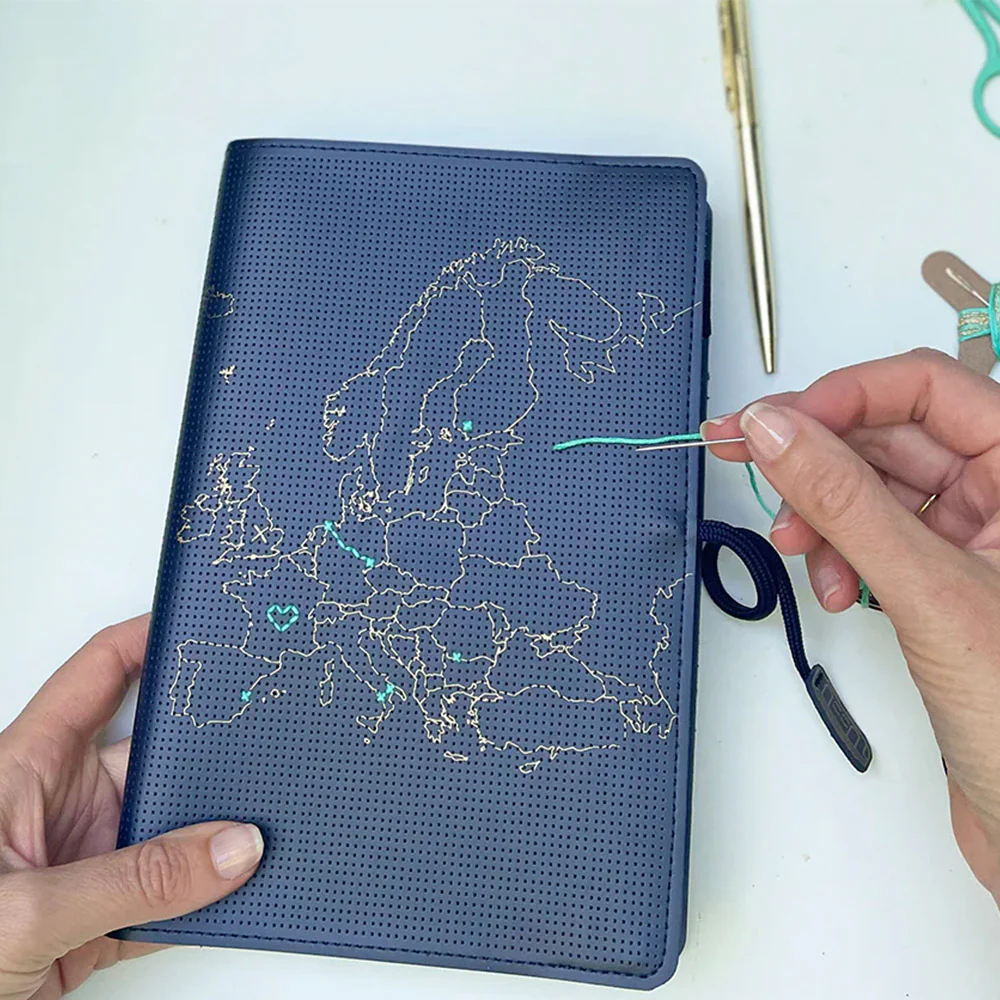 Chasing Threads Stitch Europe Travel Notebook Navy - Image 6