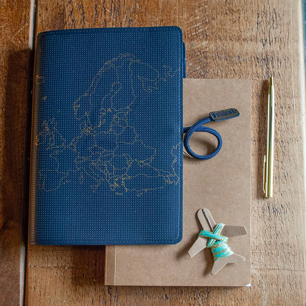 Chasing Threads Stitch Europe Travel Notebook Navy - Image 8