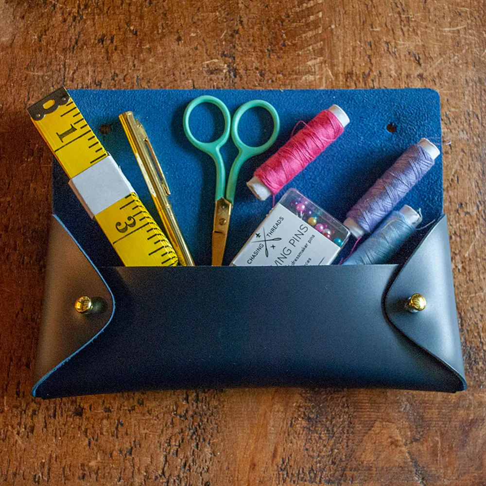 Chasing Threads Stitch Pencil Case Navy - Image 5