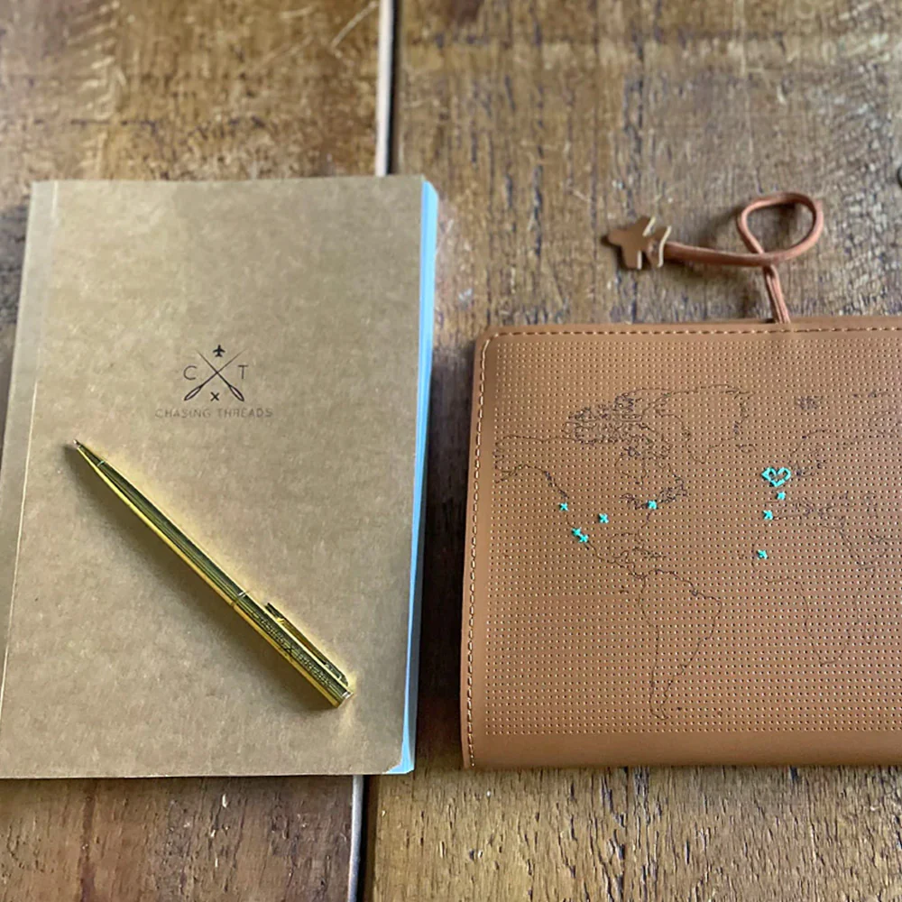 Chasing Threads Stitch World Travel Notebook Brown - Image 13