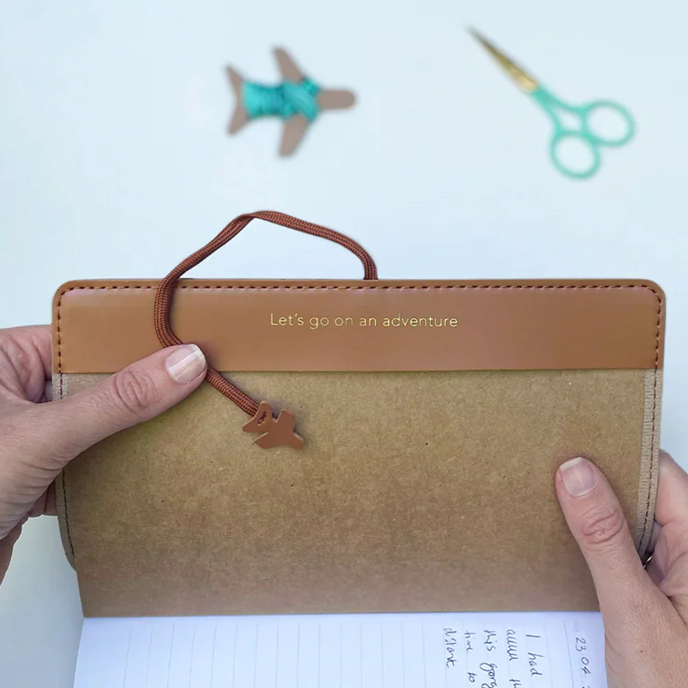Chasing Threads Stitch World Travel Notebook Brown - Image 9