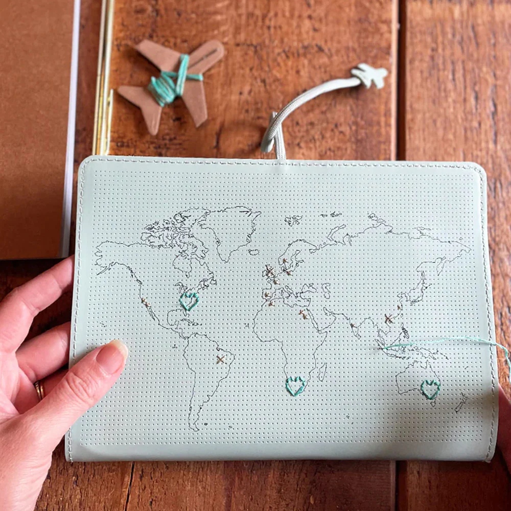 Chasing Threads Stitch World Travel Notebook Mint - Image 3
