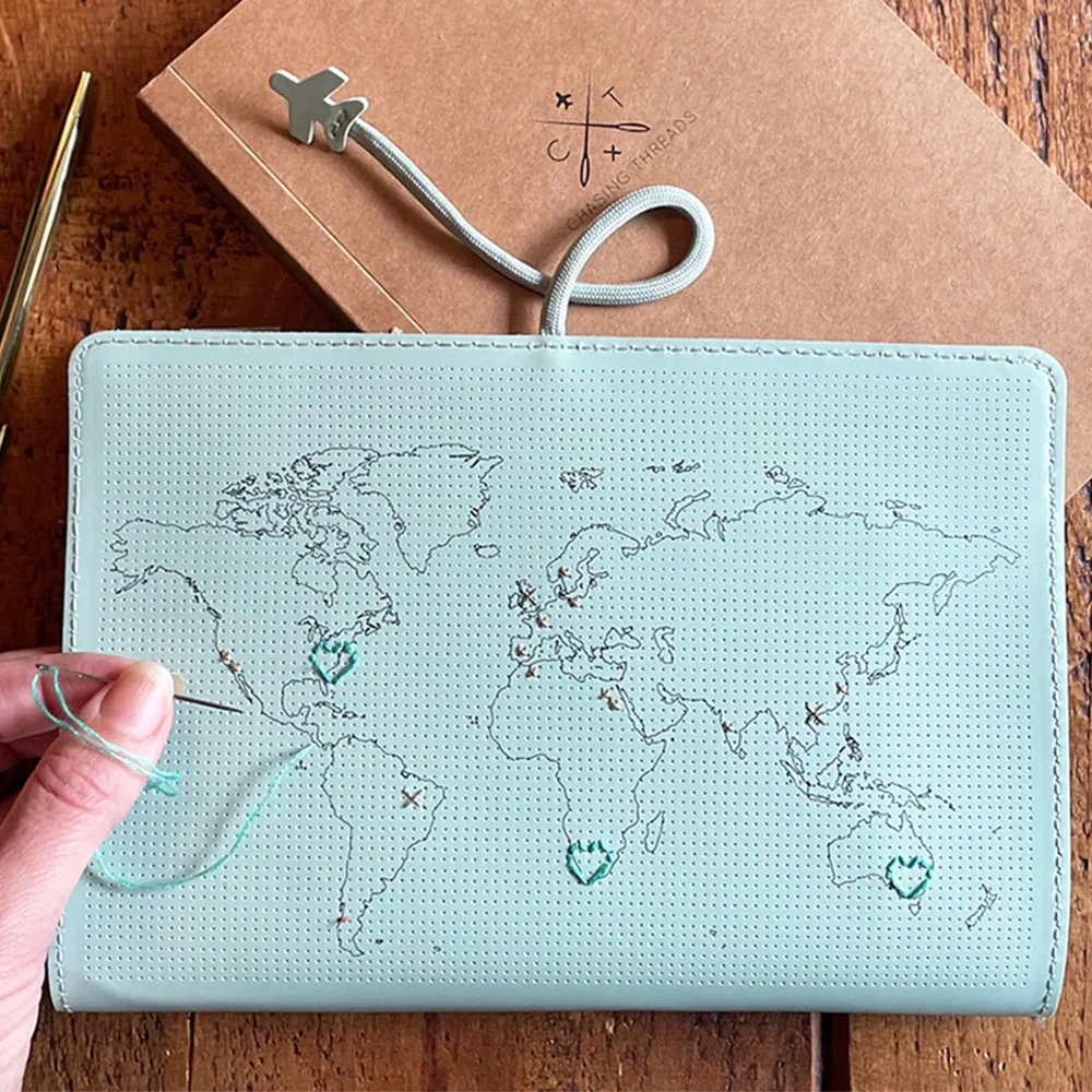 Chasing Threads Stitch World Travel Notebook Mint - Image 4