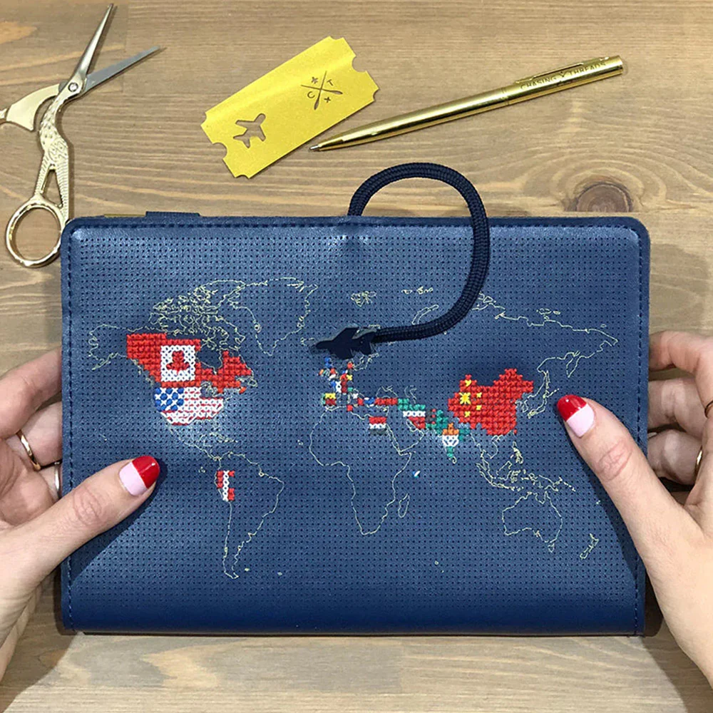 Chasing Threads Stitch World Travel Notebook Navy - Image 12