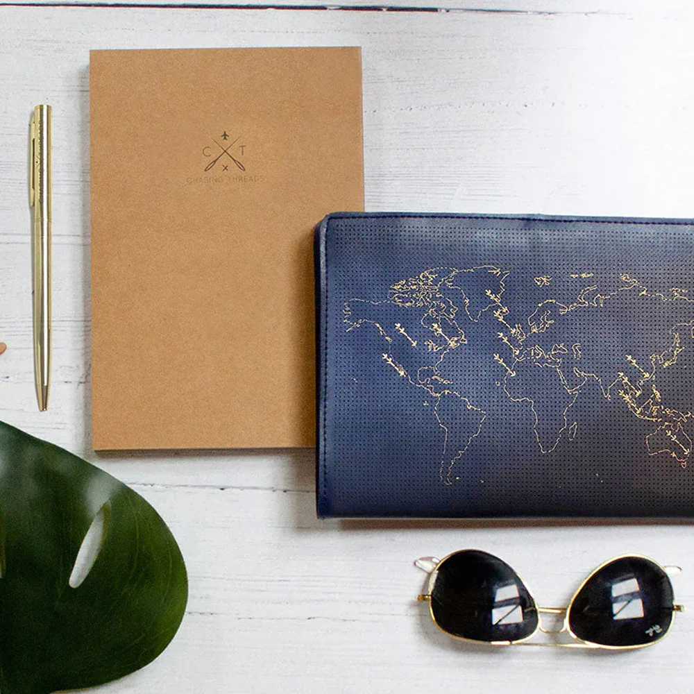Chasing Threads Stitch World Travel Notebook Navy - Image 5