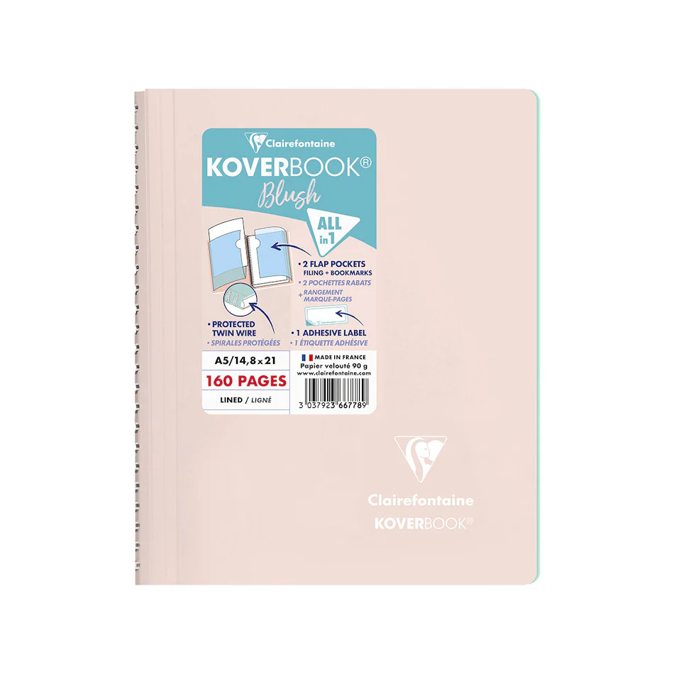 Clairefontaine Koverbook Blush Wirebound Notebook A5 - Image 5
