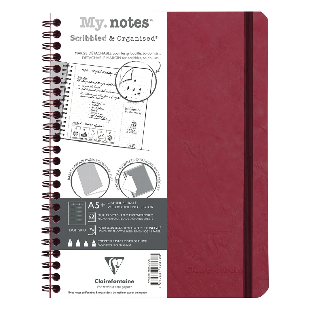 Clairefontaine Age Bag My Notes Wirebound Notebook with Detachable Margin Dotgrid A5+ - Image 5