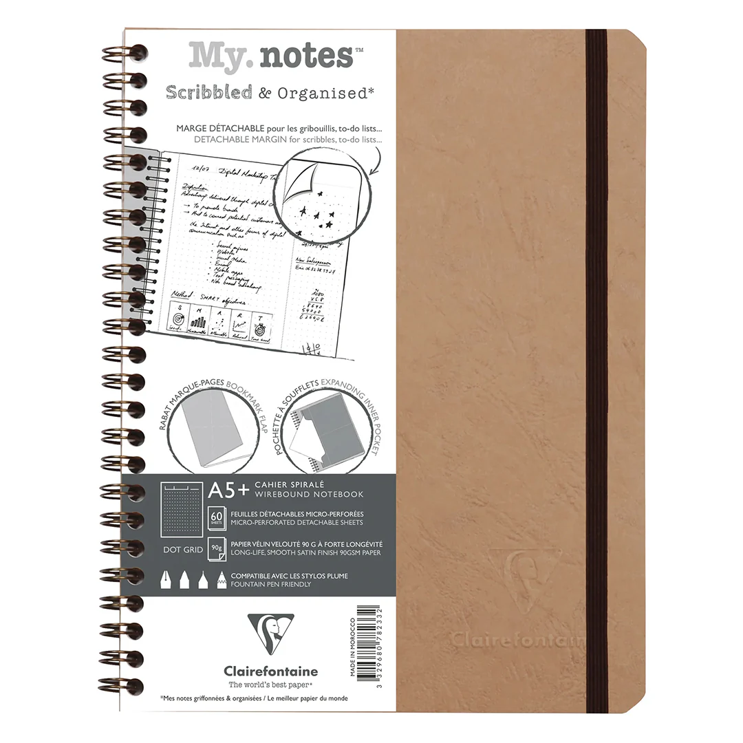 Clairefontaine Age Bag My Notes Wirebound Notebook with Detachable Margin Dotgrid A5+ - Image 6