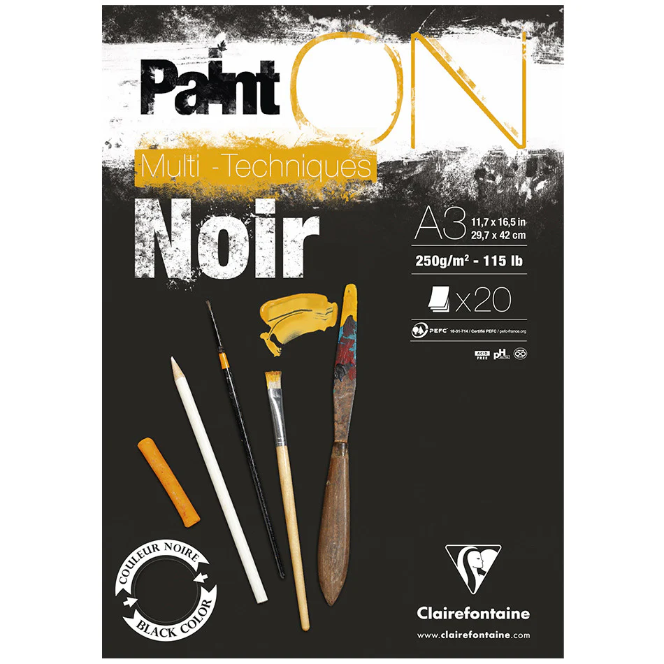 Clairefontaine Paint On Black Pad A3