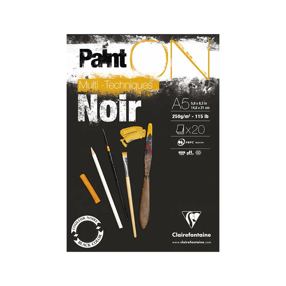 Clairefontaine Paint On Black Pad A5