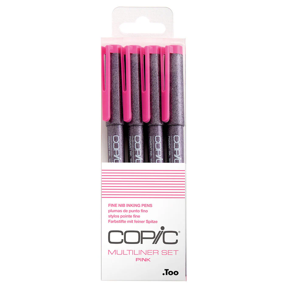 Copic MultiLiner Drawing Pen Set of 4 Pink