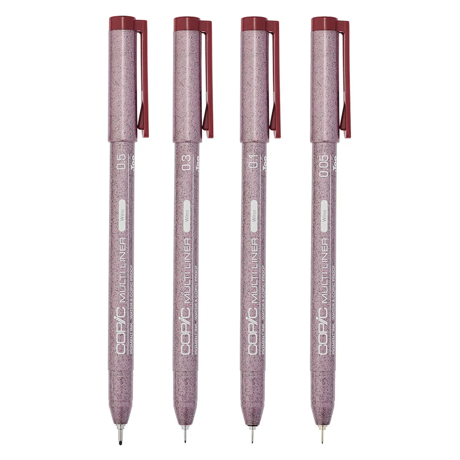 Copic MultiLiner Drawing Pen Set of 4 Wine
