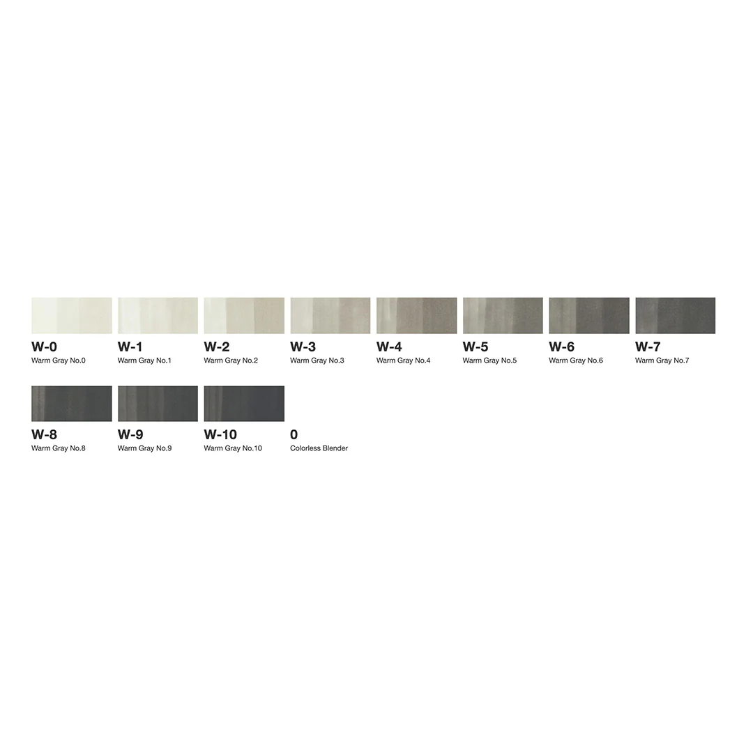 Copic Sketch Marker Pen Warm Grey Set of 12 - Image 3