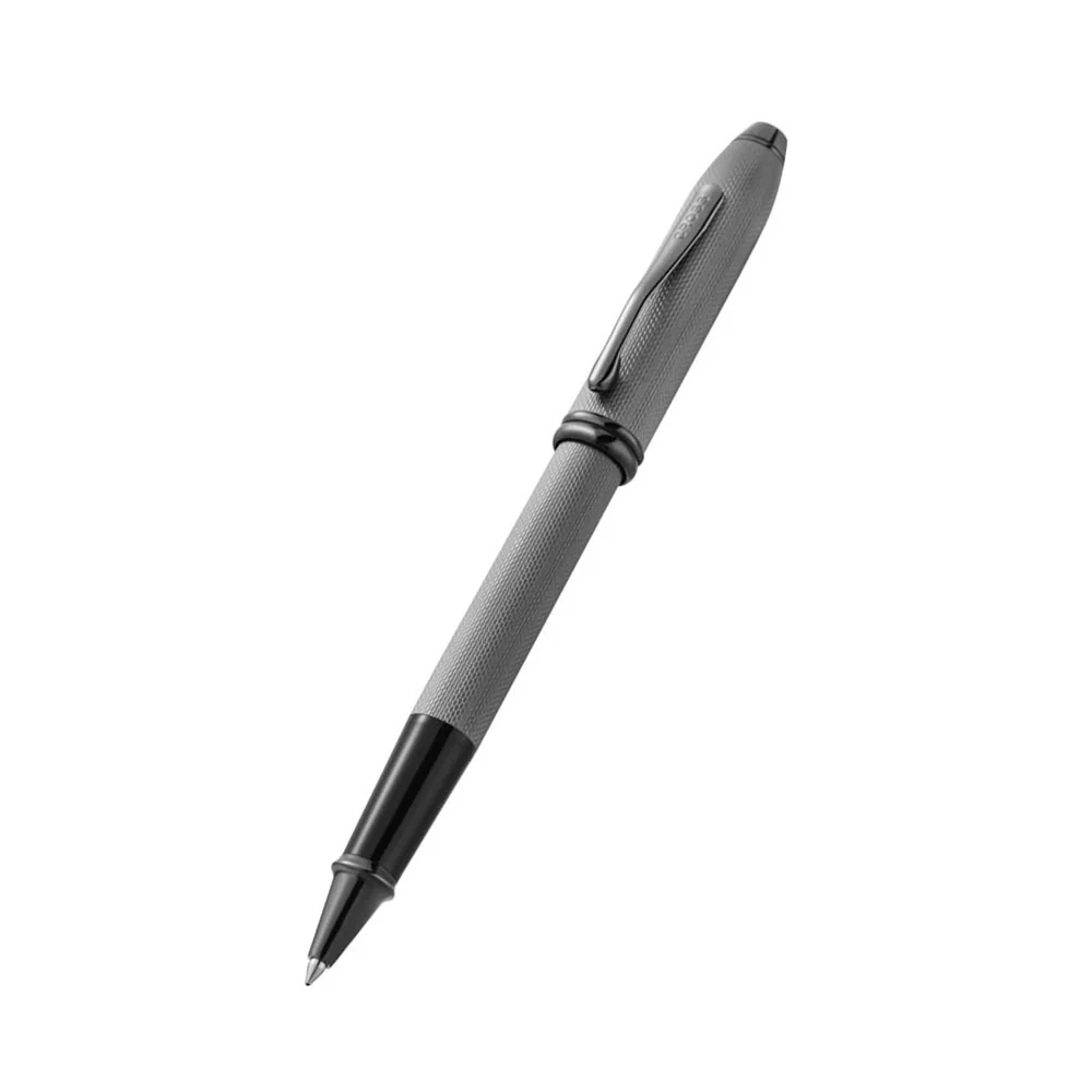 Cross Townsend Polished Slate Gray Engraved Diamond Pattern Rollerball Pen - Image 2