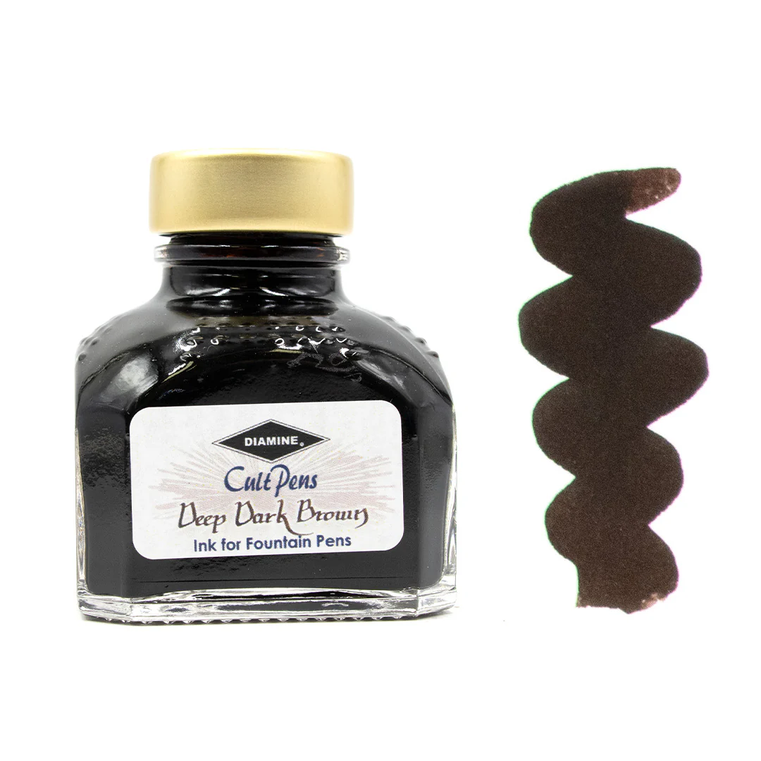 Cult Pens Deep Dark Fountain Pen Ink by Diamine 80ml - Image 5