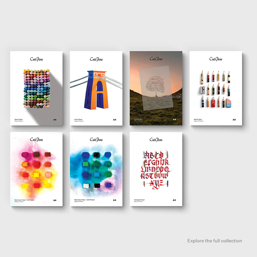 Cult Pens Hot Pressed Watercolour Pad A4 300gsm 12 Sheets - Image 3