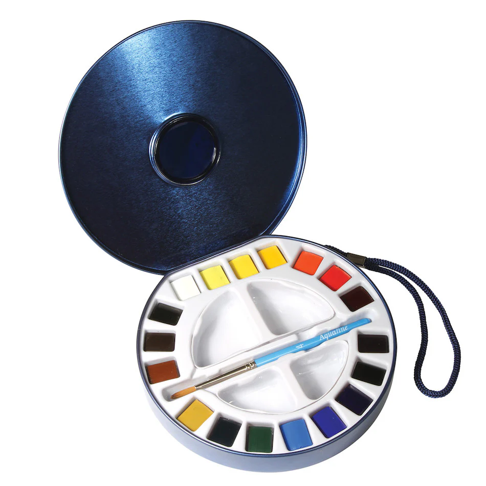 Daler-Rowney Aquafine Watercolour Paint Travel Tin of 18
