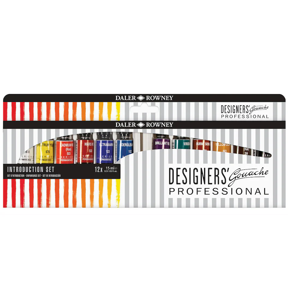 Daler-Rowney Designers Gouache Paint 15ml Introduction Set of 12