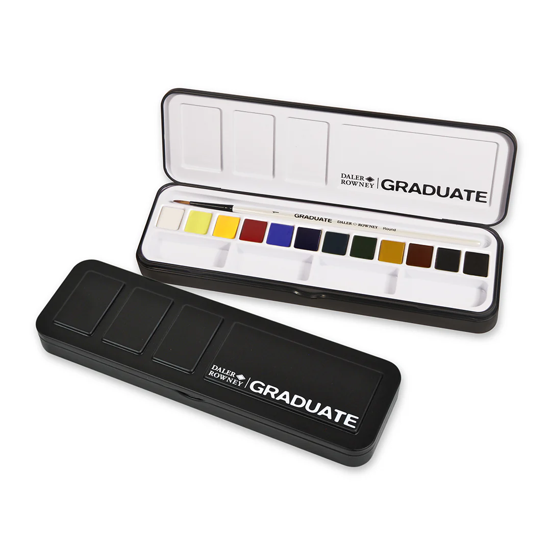Daler-Rowney Graduate Watercolour Paint Half-Pan Set of 12 - Image 2