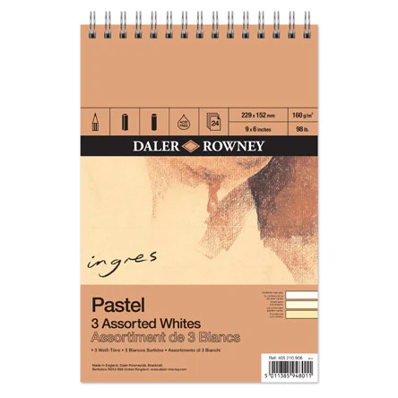 Daler-Rowney Ingres 3 Pastel Whites Spiral Pad 228x152