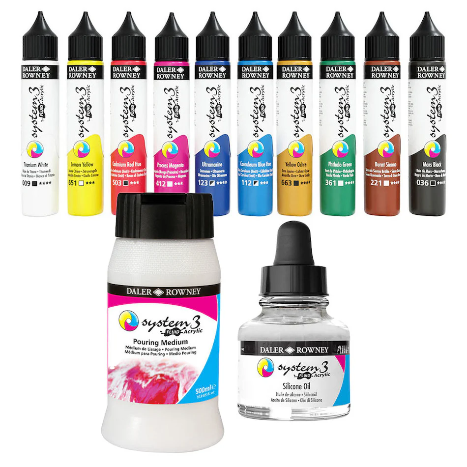 Daler-Rowney System3 Fluid Acrylic Bundle Set of 10