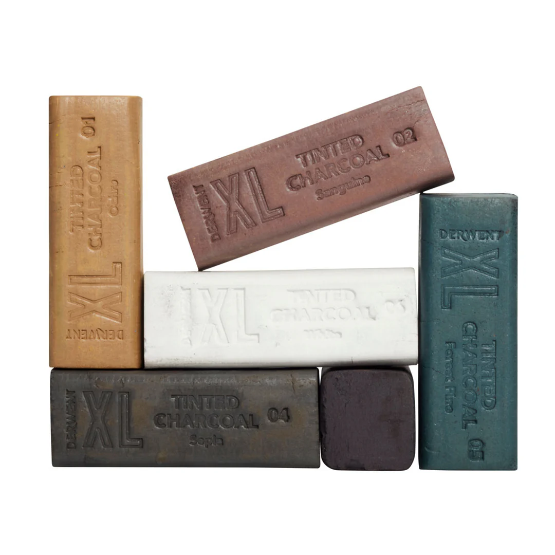 Derwent Tinted Charcoal XL Blocks Set of 6 - Image 3
