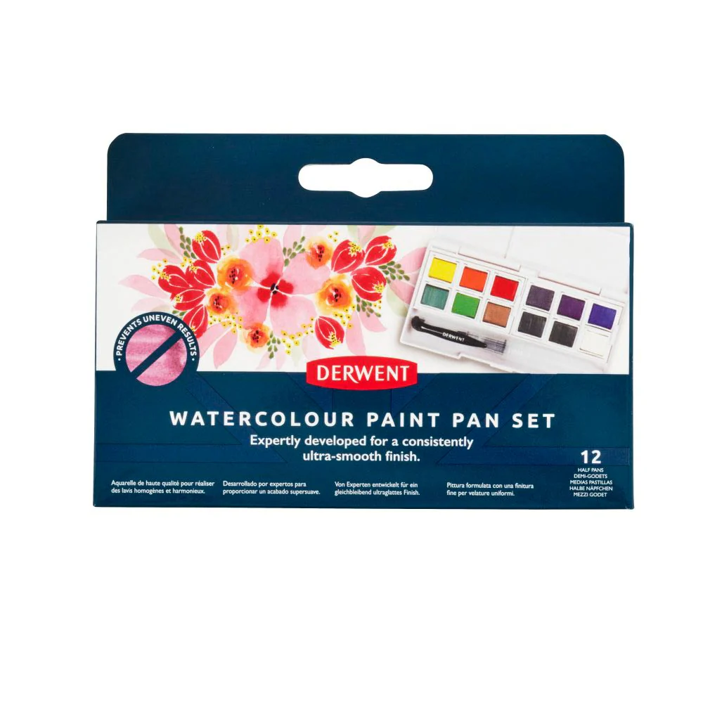 Derwent Watercolour Paint Pan Set of 12 - Image 3