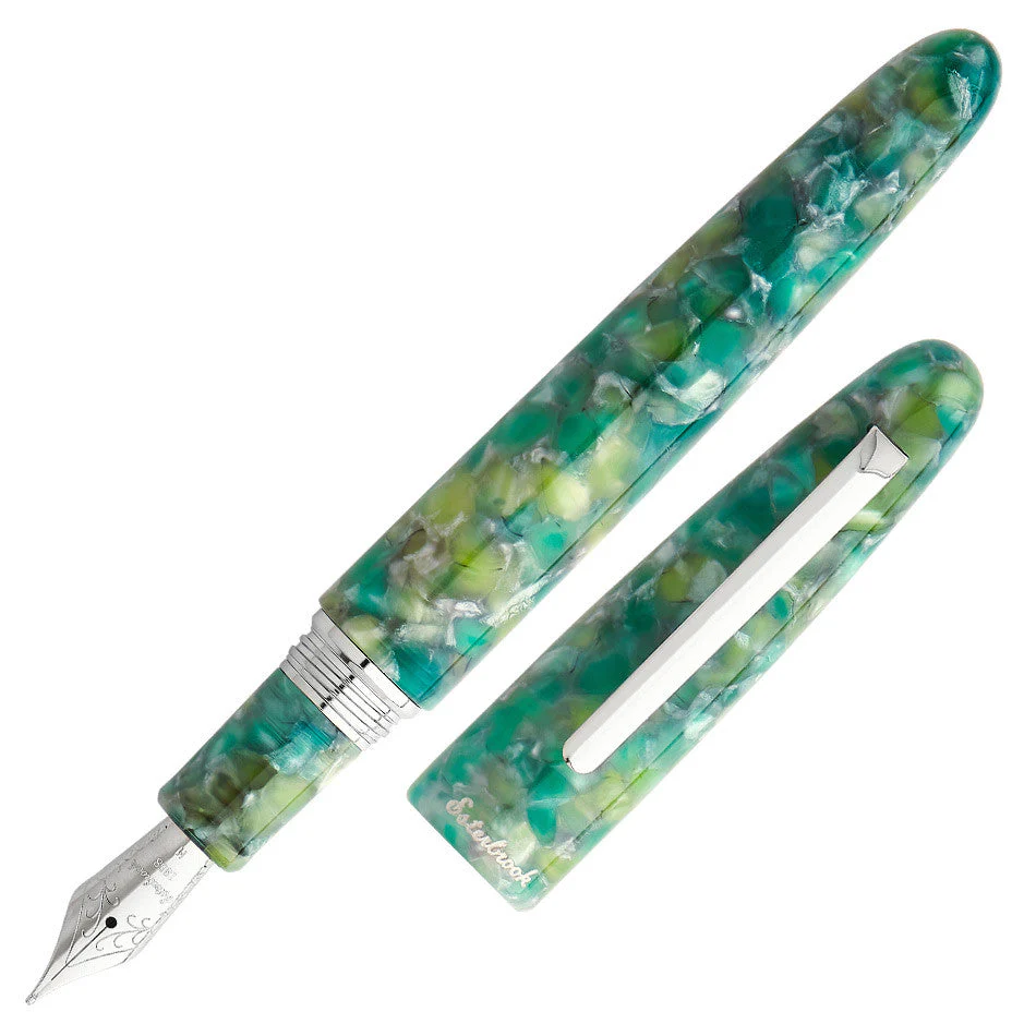 Esterbrook Estie Oversize Fountain Pen Sea Glass with Palladium Trim Custom Gena Nib