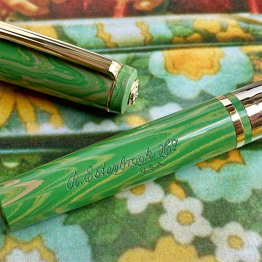 Esterbrook Model J Fountain Pen Lotus Green Custom Needlepoint - Image 4