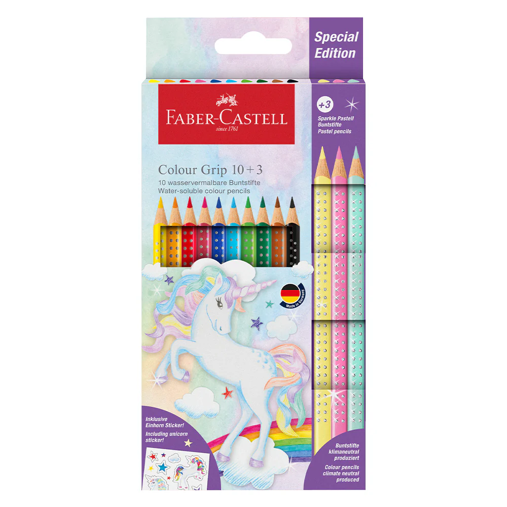 Faber-Castell Colouring Pencils Colour Grip Special Edition Unicorn Set 10+3