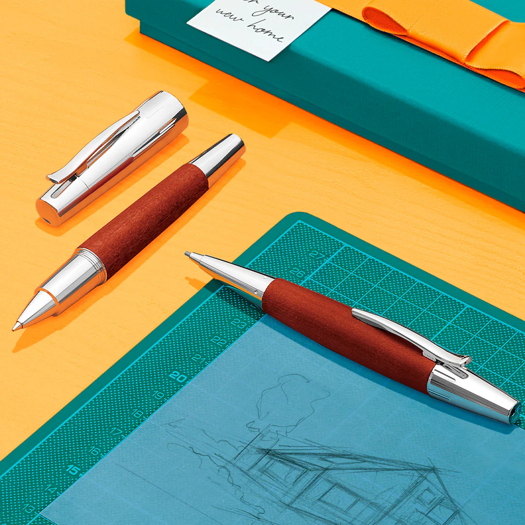 Faber-Castell e-motion Pearwood Rollerball Pen Brown - Image 2