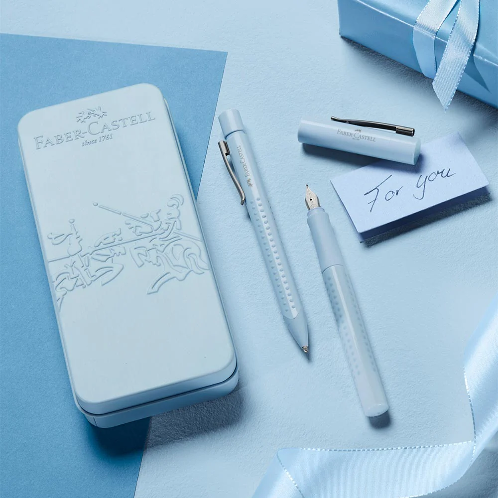 Faber-Castell Grip 2010 Fountain Pen & Ballpoint Pen Set Sky Blue - Image 3