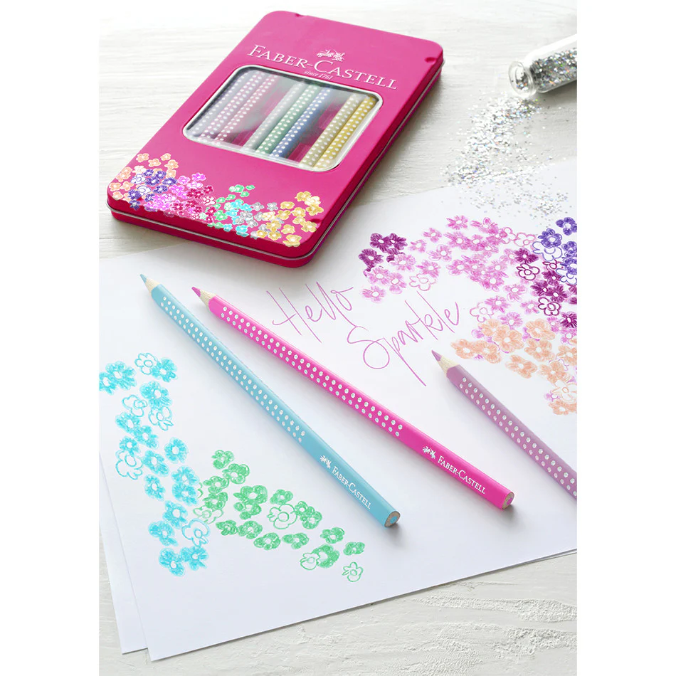 Faber-Castell Grip Sparkle Pencil Tin of 12 - Image 3