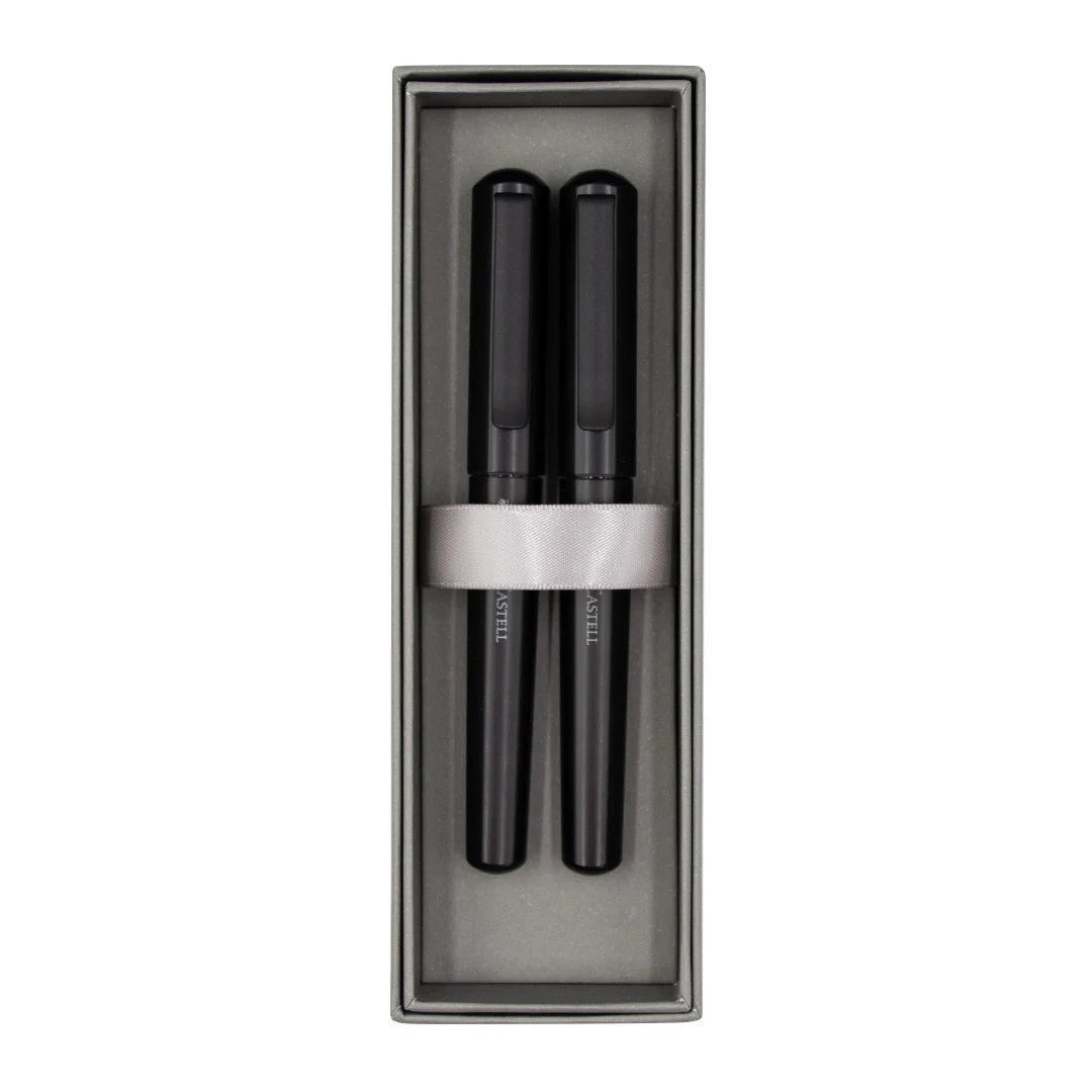 Faber-Castell Hexo Black Fountain Pen and Rollerball Pen Set Medium - Image 2