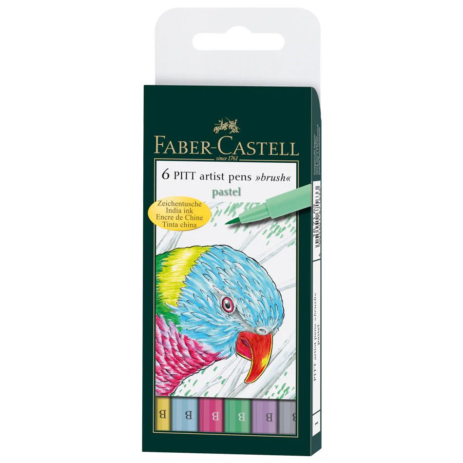 Faber-Castell Pitt Artist Brush Pen Set of 6 - Image 3