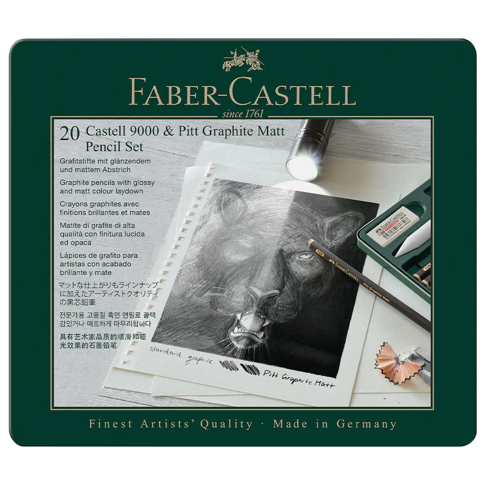 Faber-Castell Pitt Monochrome Set Pitt Graphite Matt & Castell 9000