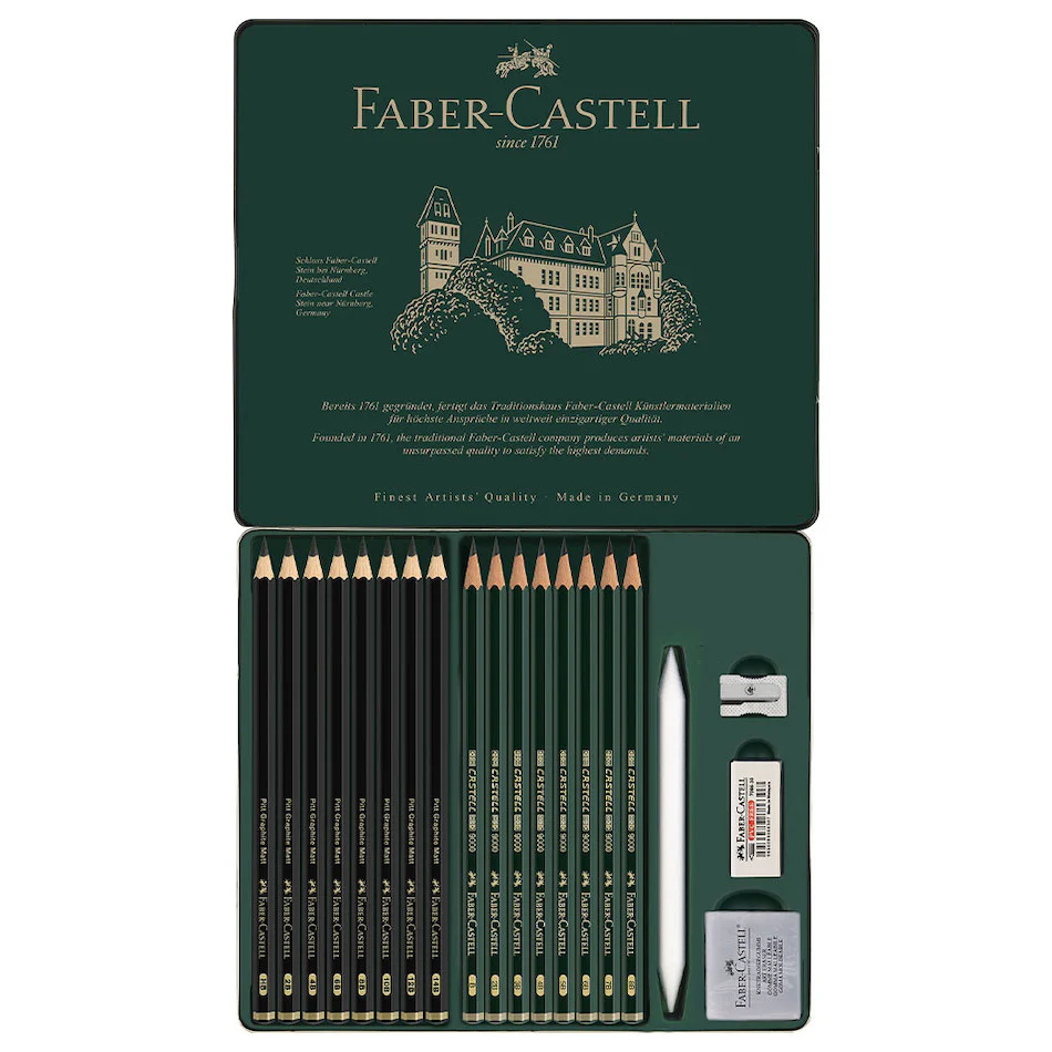 Faber-Castell Pitt Monochrome Set Pitt Graphite Matt & Castell 9000 - Image 2