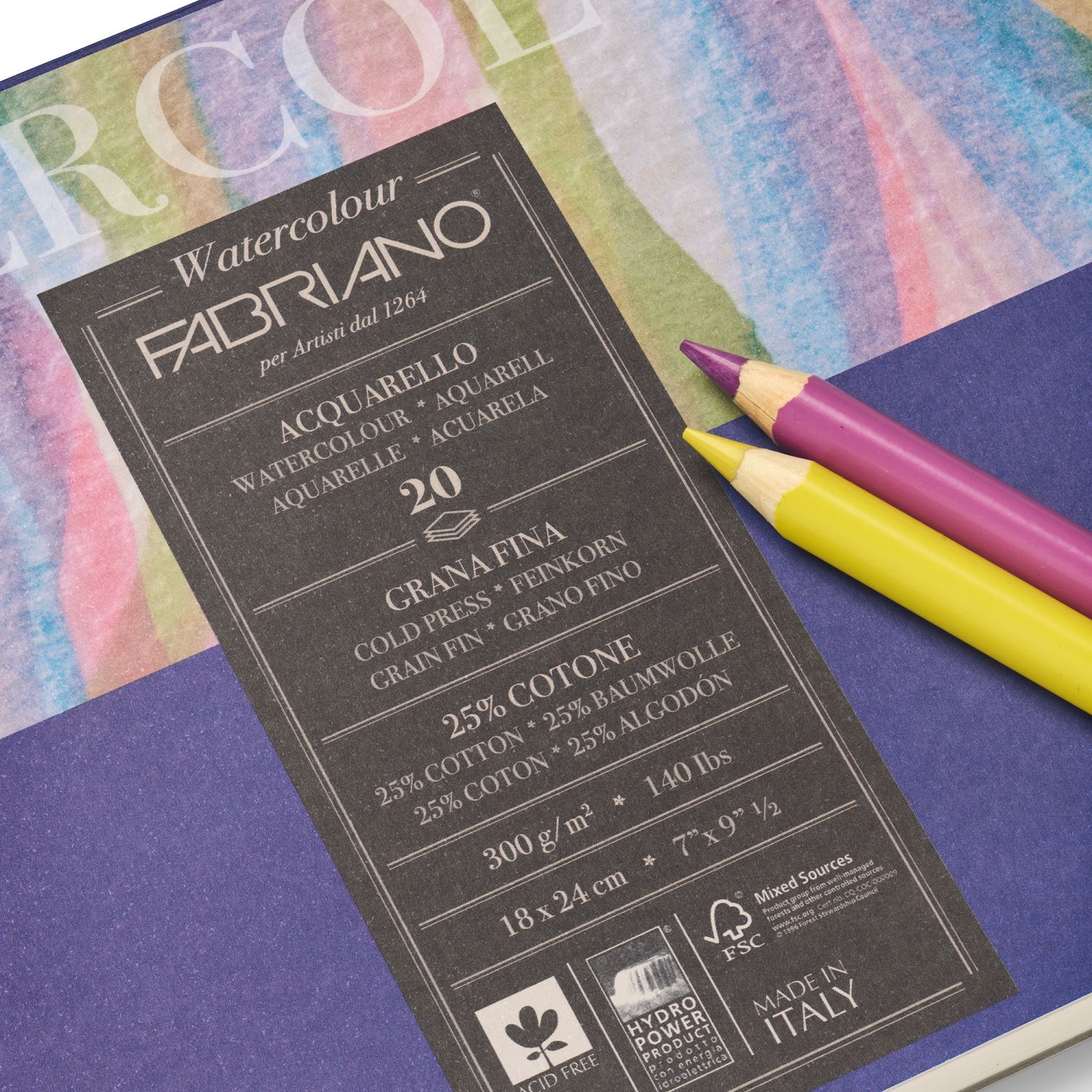 Fabriano Watercolour Pad and Pencil Set - Image 3