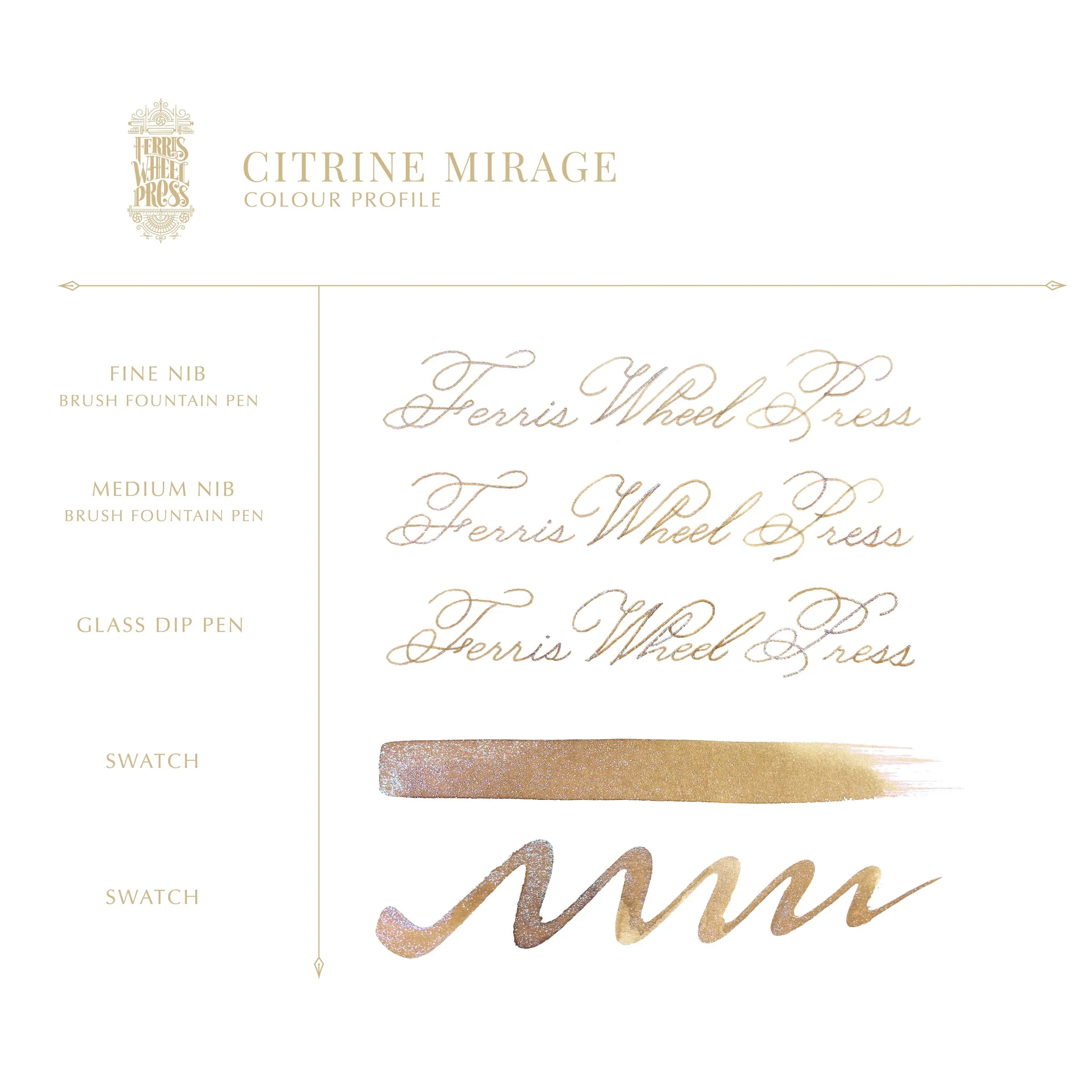 Ferris Wheel Press Ferritales Fountain Pen Ink 85ml Citrine Mirage - Image 3