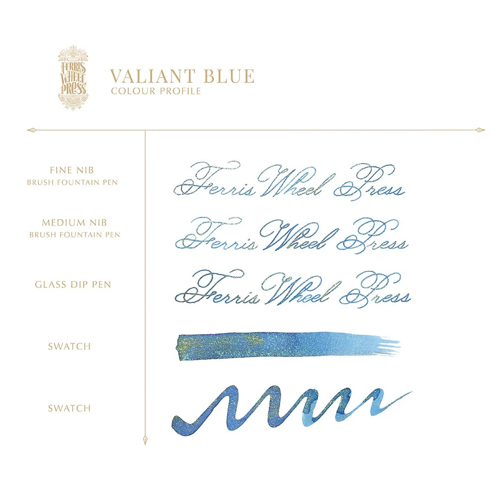 Ferris Wheel Press Ferritales Fountain Pen Ink 85ml Valiant Blue - Image 5